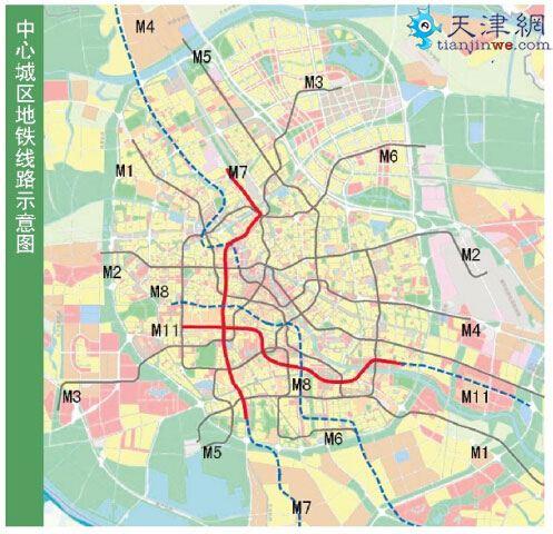 天津中心城区有望再建5条地铁线 形成四大换乘枢纽