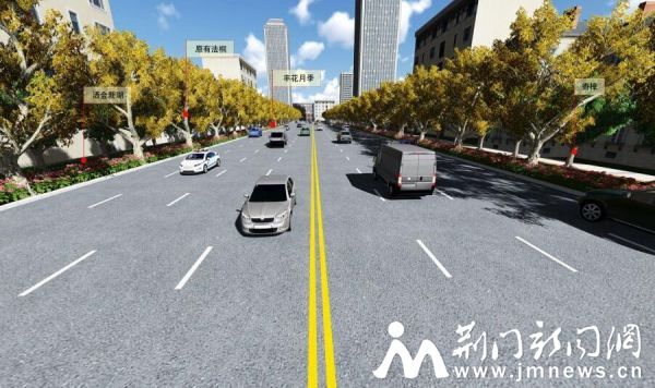 泉口路至雨霖路段绿化景观效果图