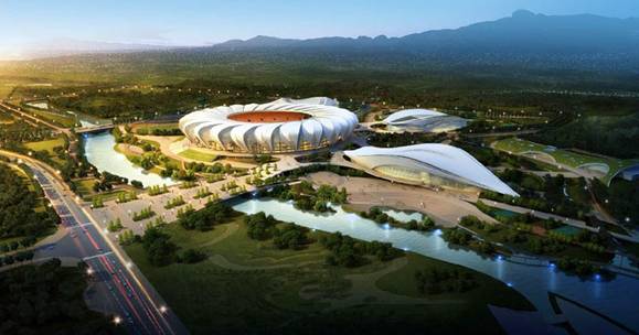 本网记者“探班”宜昌奥体中心工地