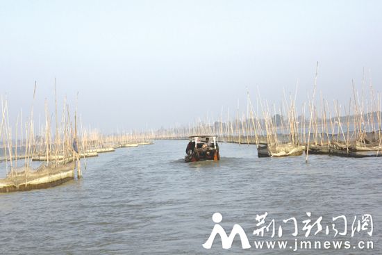 长湖上&ldquo;竿边竿，网连网&rdquo;的景象