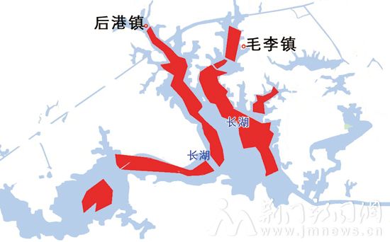 长湖围湖点分布示意图