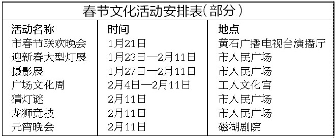 春节文化活动“菜单”出炉